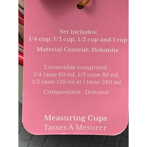 Master Class/The Bake Shop By  Peppermint Measuring Cups Set Hand Wash On - Picture 3 of 6